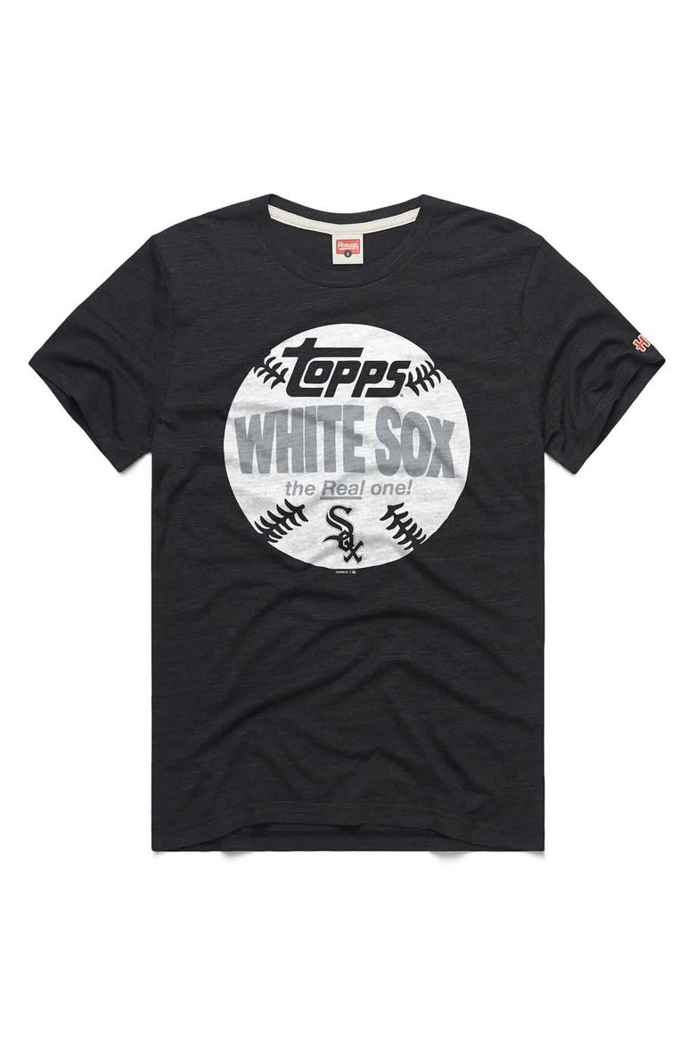 Men's Homage  Charcoal Chicago White Sox MLB x Topps Baseball The Real One Tri-Blend T-Shirt, Main, color, Charcoal