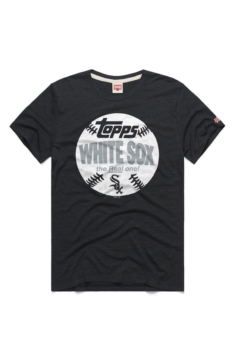 Homage Men's Homage  Charcoal Chicago White Sox MLB x Topps Baseball The Real One Tri-Blend T-Shirt, Main, color, Charcoal