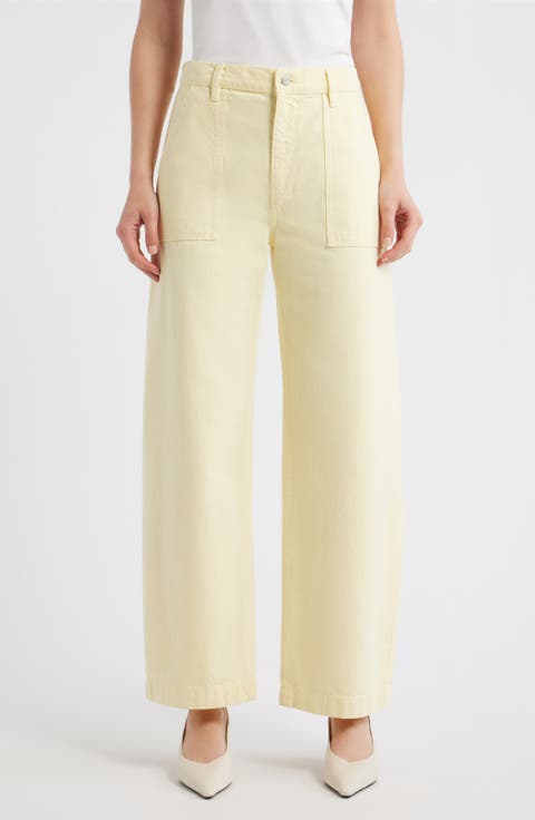 The Bow High Waist Wide Leg Utility Jeans