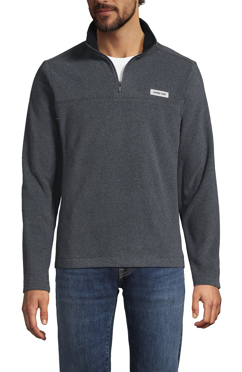 Lands' End Anyweather Fleece Quarter Zip Pullover, Alternate, color, Dark Charcoal Heather