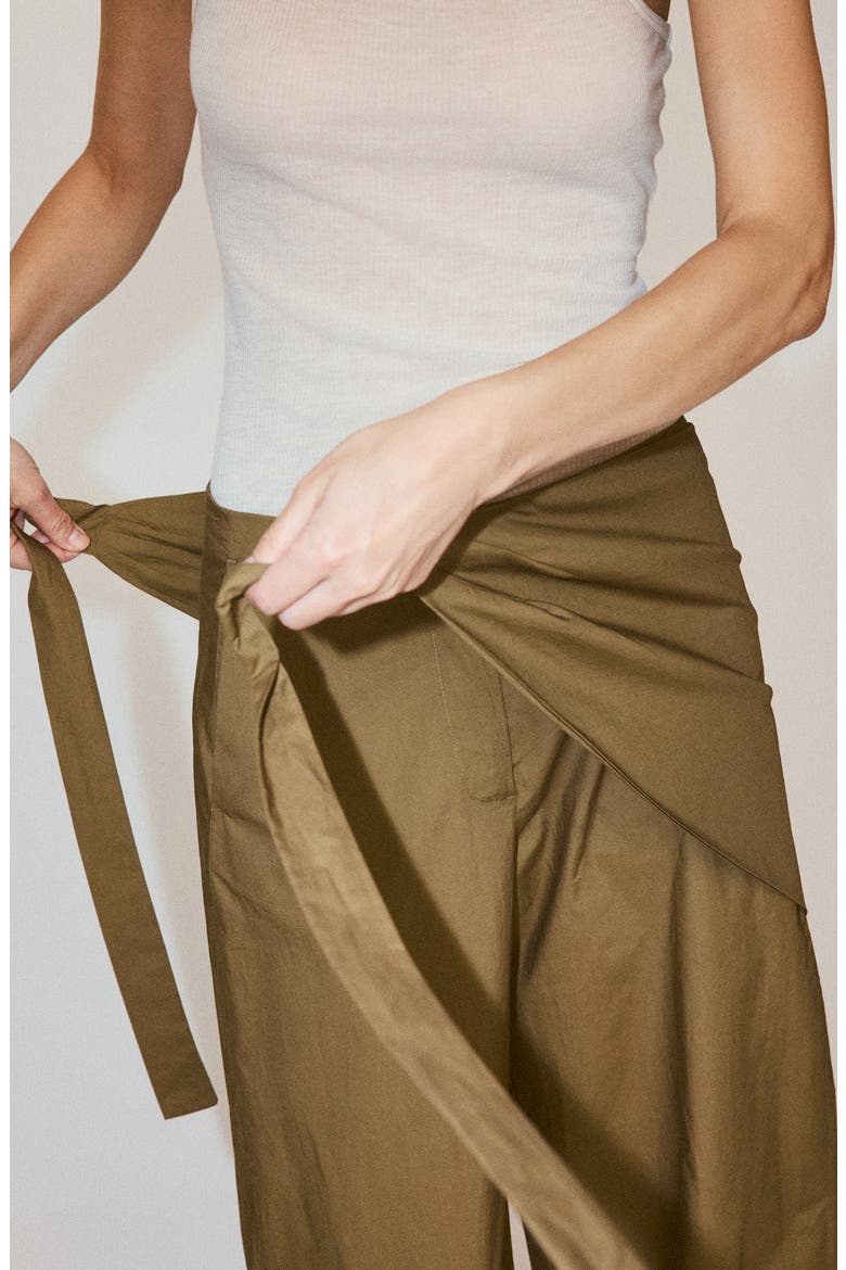 Belted Wide Leg Pants, Alternate, color, KHAKI GREEN