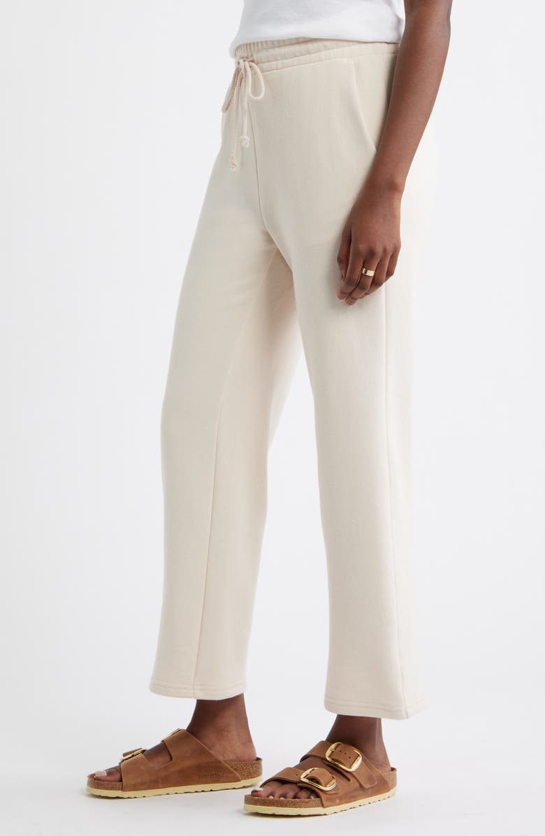 Caslon<sup>®</sup> Cotton Blend French Terry Drawstring Pants, Alternate, color, Beige Shell