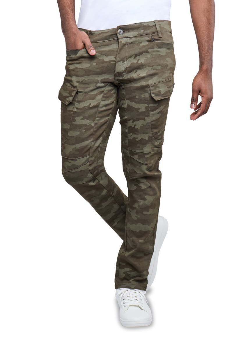 Slim Cargo Pants, Alternate, color, OLIVE CAMO