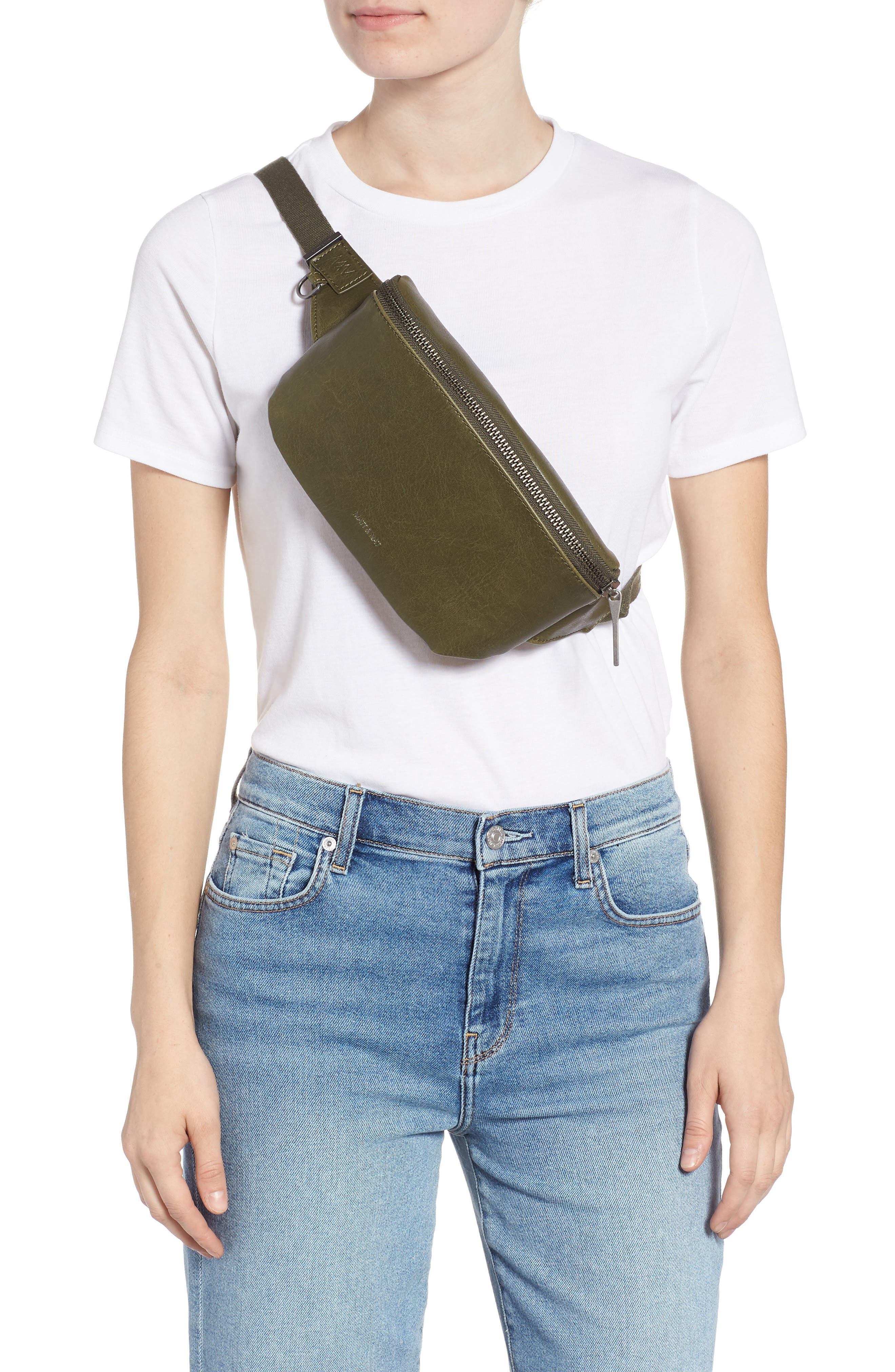 Matt & Nat Vie Faux Leather Belt Bag, Alternate, color, Olive