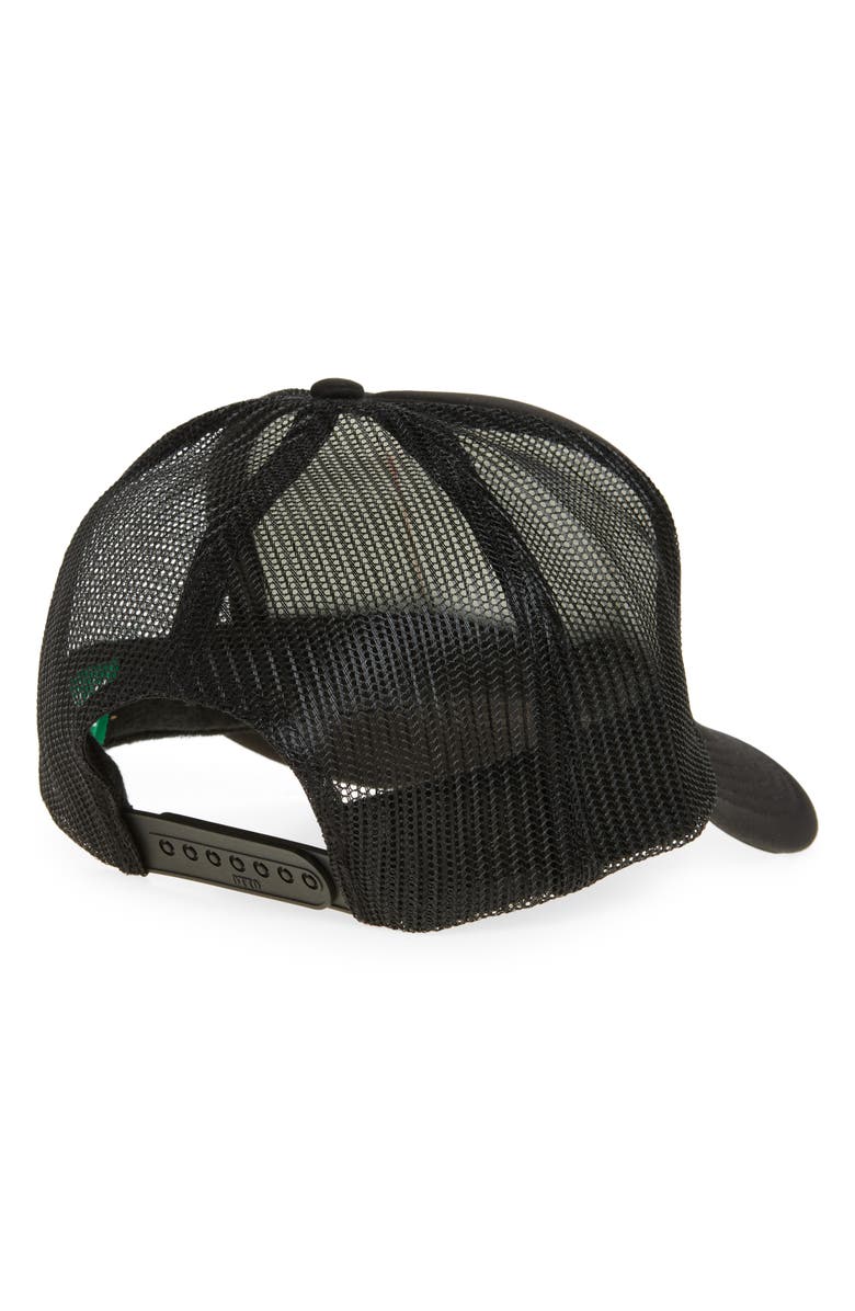 Friday Feelin’ Support Day Drinking Patch Trucker Hat, Alternate, color, Black