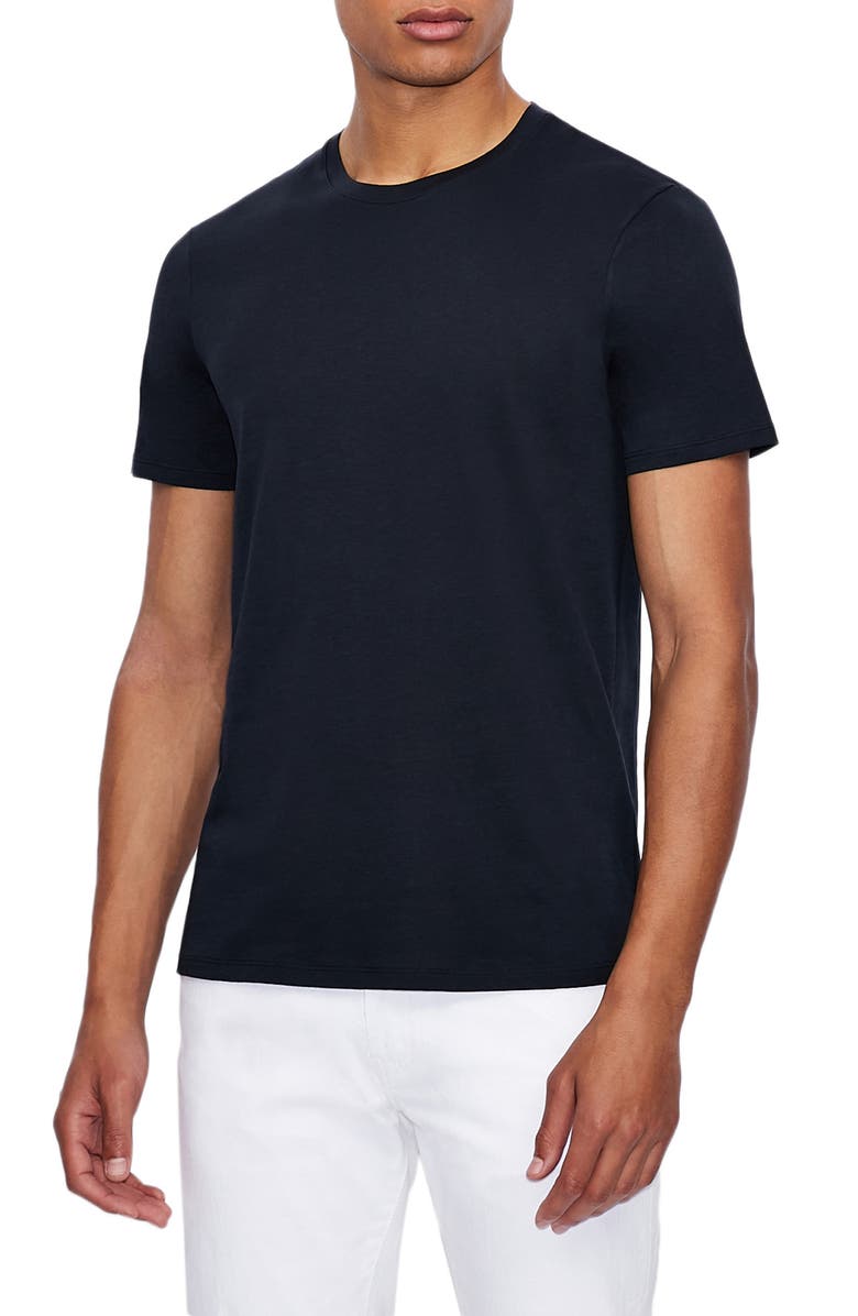 Armani Exchange Navy Crewneck T-Shirt, Main, color, 