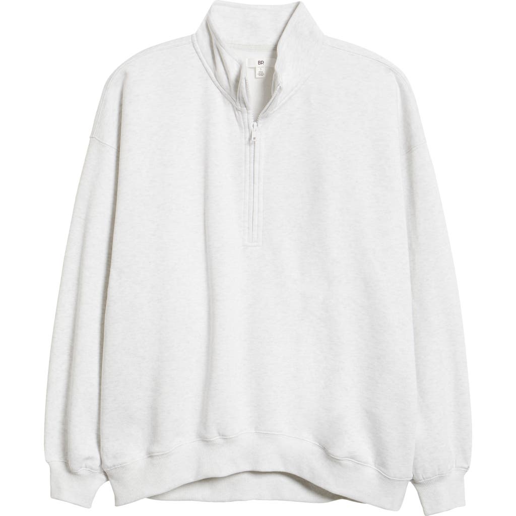 Bp. Relaxed Quarter Zip Pullover In White