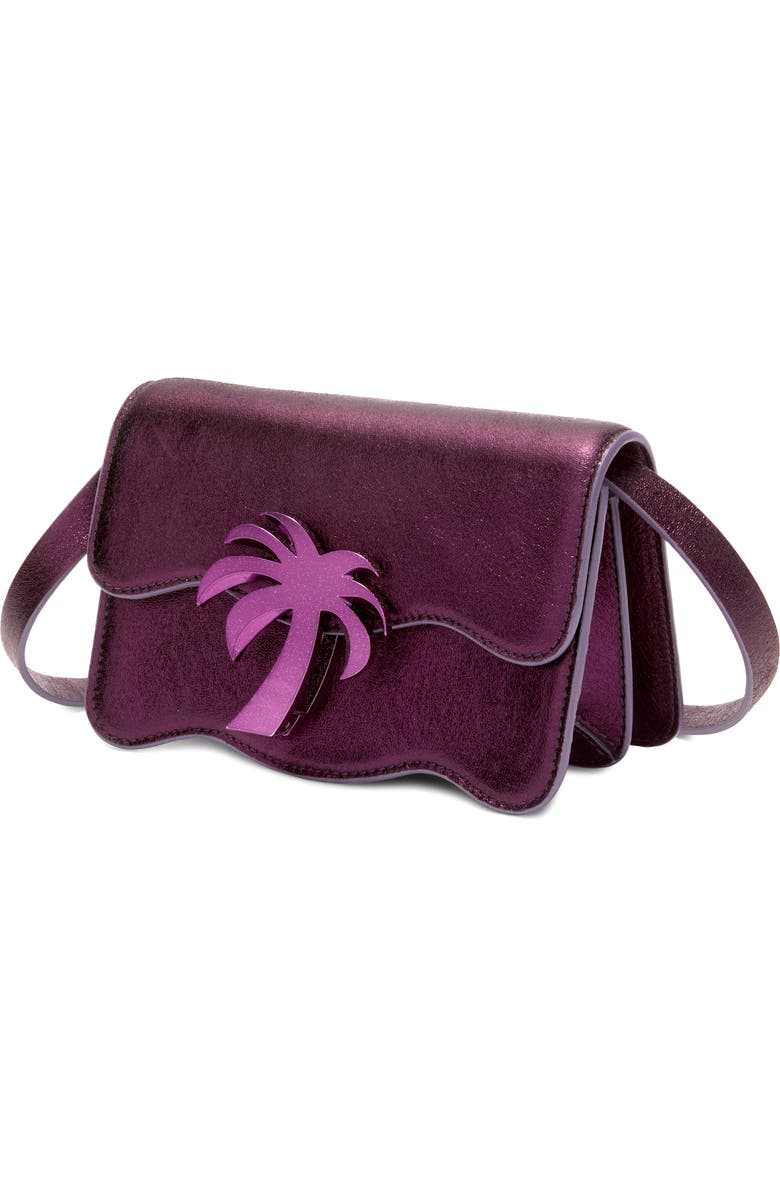 Palm Angels Palm Beach Sparkly Leather Shoulder Bag, Alternate, color,