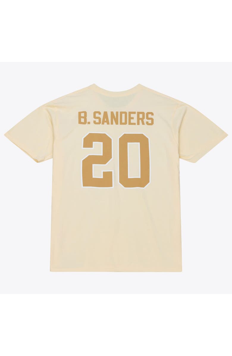 Mitchell & Ness Men's Mitchell & Ness Barry Sanders Cream Detroit Lions Sandman Name & Number T-Shirt, Alternate, color, Cream