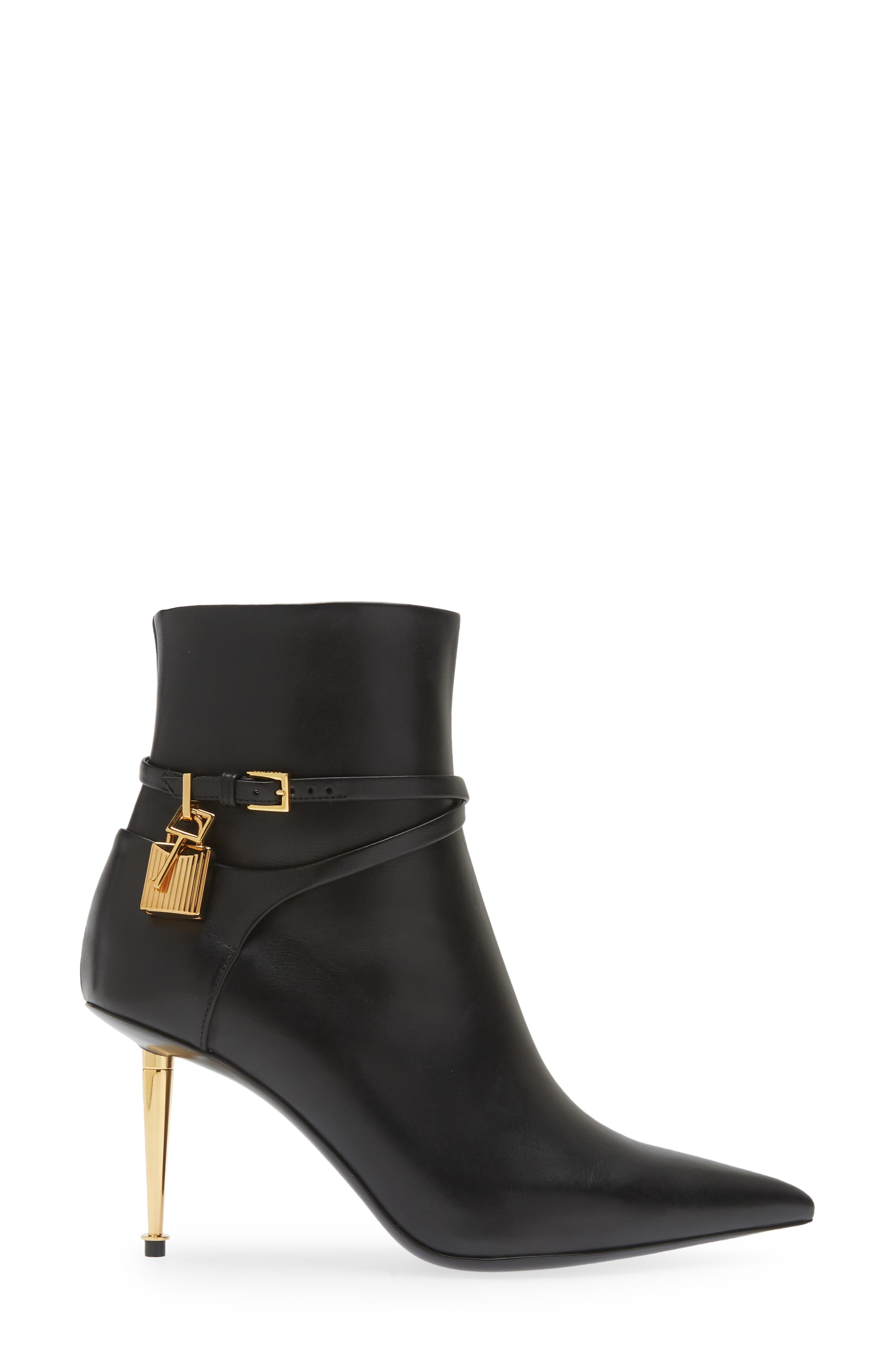 TOM FORD Padlock Pointed Toe Bootie, Alternate, color, 
