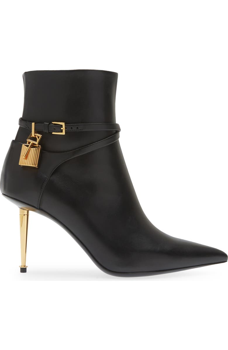 TOM FORD Padlock Pointed Toe Bootie, Alternate, color,