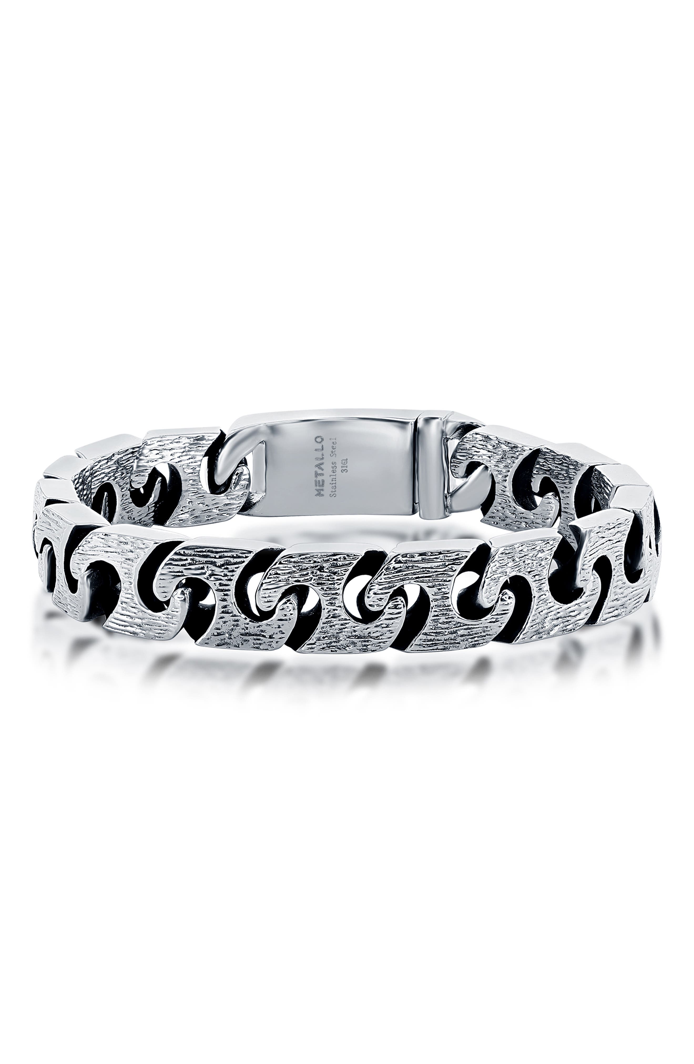 Metallo Men's Textured Link Bracelet