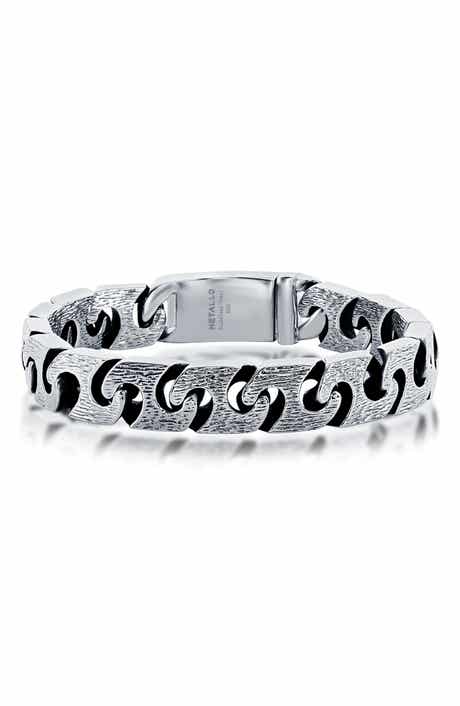 Metallo Men's Textured Link Bracelet