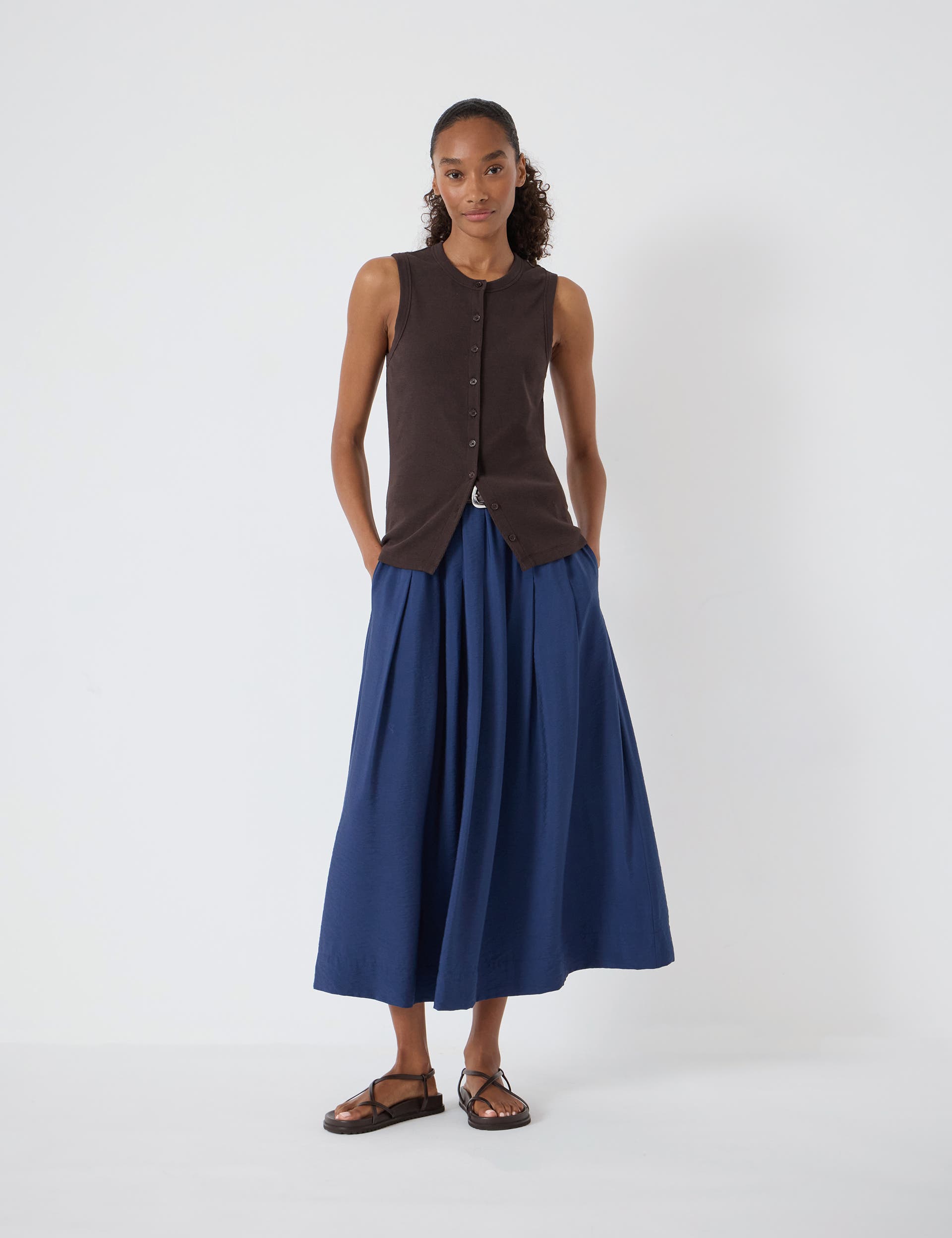 Ivy Pleated Air Flow Midi Skirt - image 4