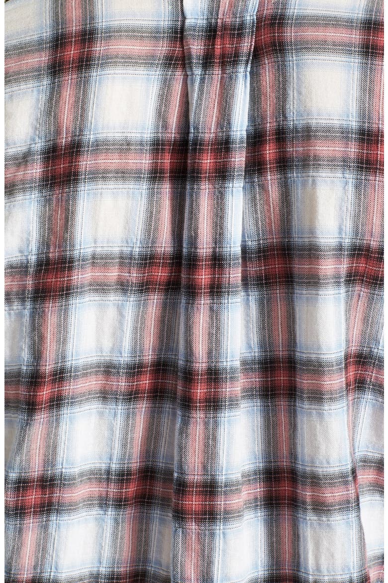Zip Shoulder Plaid Shirt, Alternate, color, WHITE MULTI