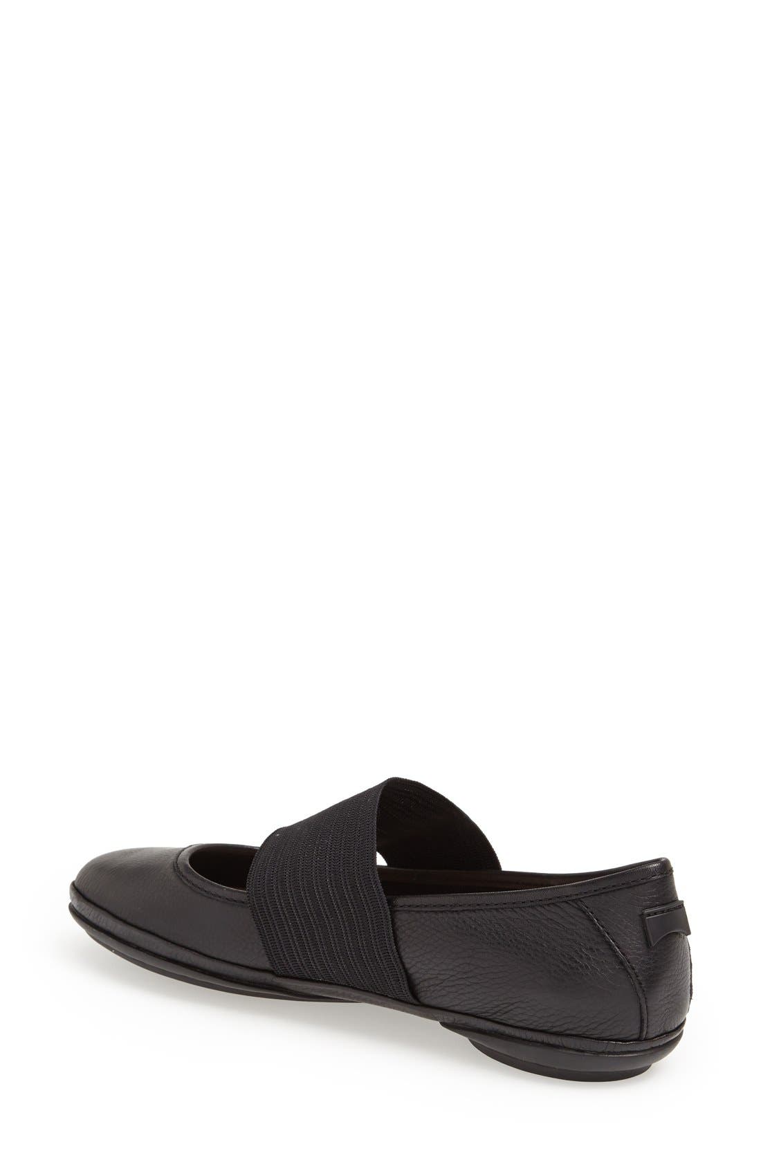 Camper Right Nina Leather Ballerina Flat, Alternate, color, Black
