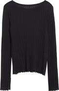 LOULOU DE SAISON Mabille Rib Long Sleeve Top