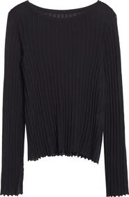 LOULOU DE SAISON Mabille Rib Long Sleeve Top