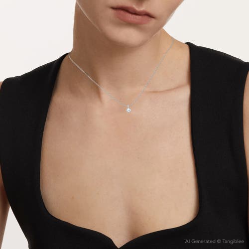 Bliss Diamond 1ct Solitaire Round Cut Diamond Pendant 3-prong Necklace Lab Grown In Metallic