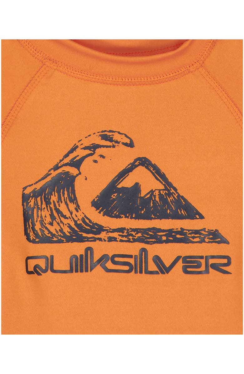 Quiksilver Long Sleeve Rashguard & Swim Trunks Set, Alternate, color, Orange Multi