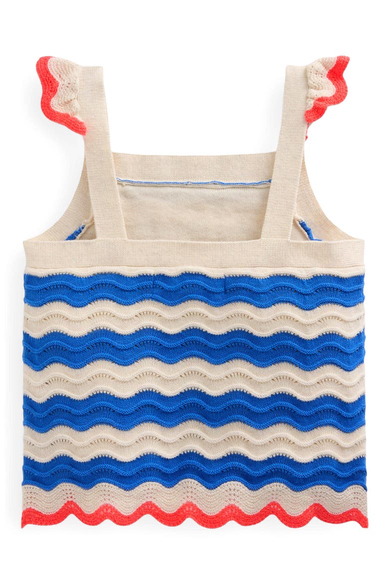 Kids' Leonore Stripe Pointelle Sweater Tank, Alternate, color, BLUE/ IVORY STRIPE