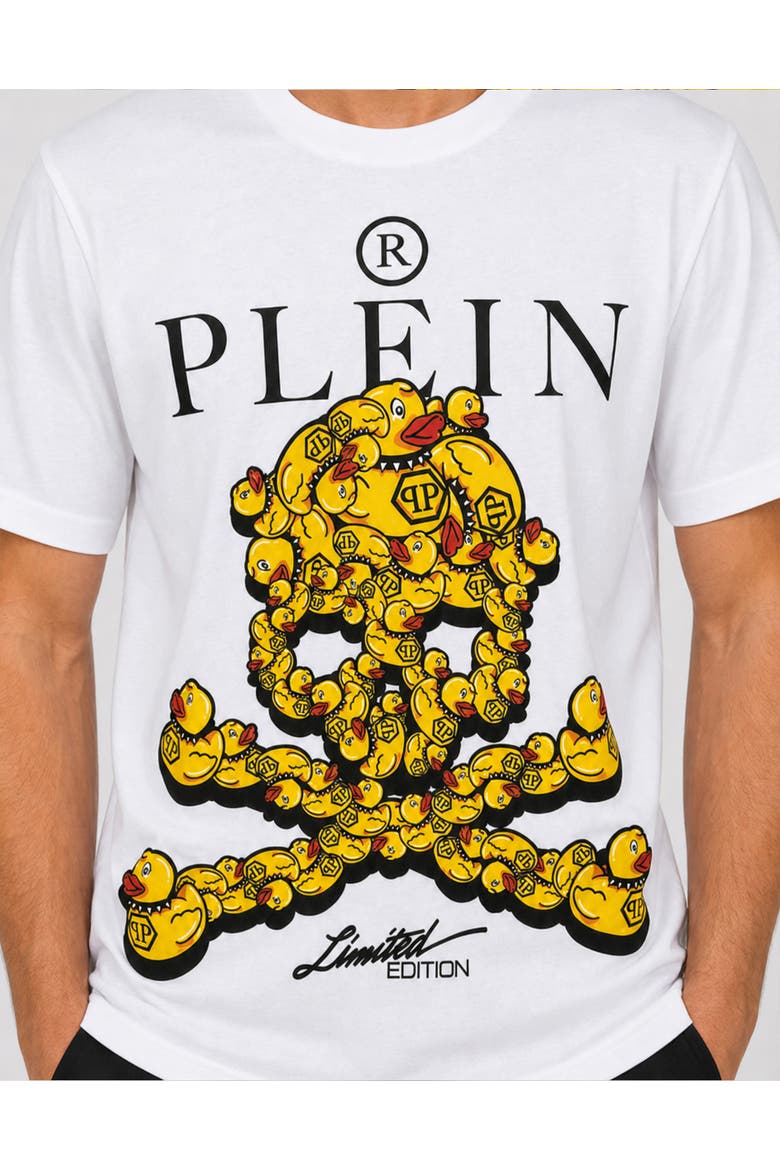 T-shirt Round Neck Ss Skull Men, Alternate, color, white