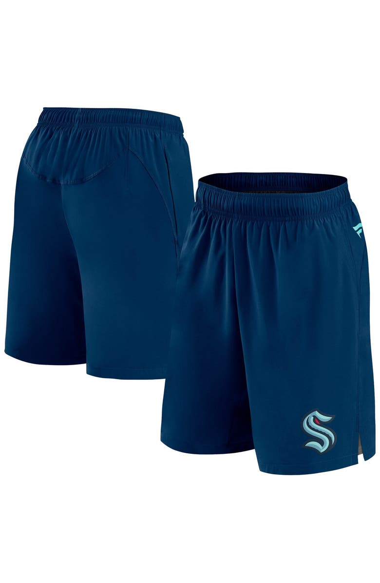 FANATICS Men's Fanatics Branded Deep Sea Blue Seattle Kraken Authentic Pro Tech Shorts, Alternate, color, Navy