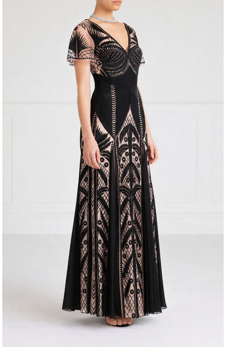 Temperley London Giselle Gown, Alternate, color, Black Mix