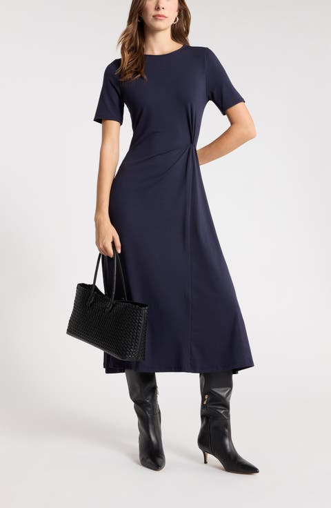 Side Twist A-Line Dress