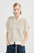 Brunello Cucinelli Cotton net cardigan