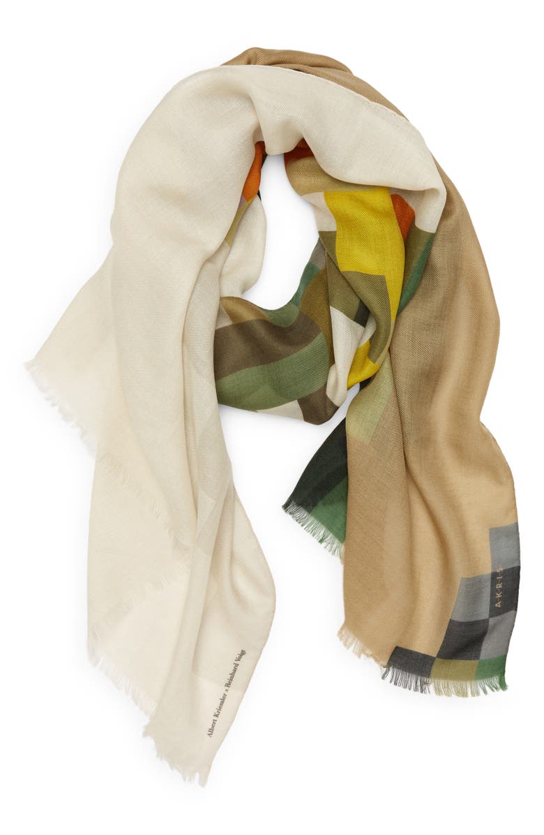 Akris Print Cashmere & Silk Scarf, Alternate, color,