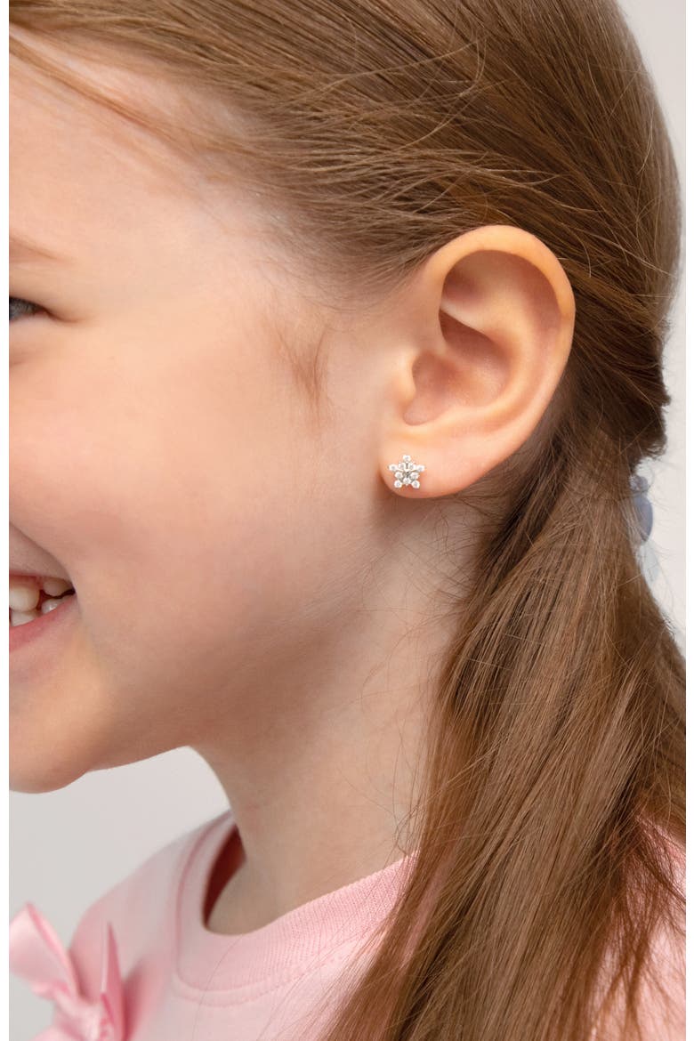 Twinkling Snowflake Earrings, Alternate, color, Silver