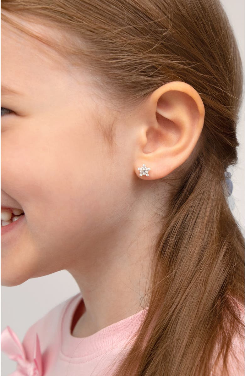 In Season Jewelry Twinkling Snowflake Earrings, Alternate, color, Silver