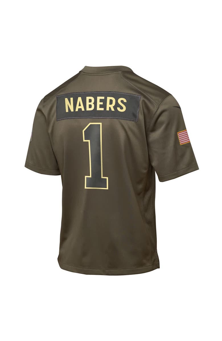 Nike Youth Nike Malik Nabers Olive New York Giants 2025 Salute to Service Game Jersey, Alternate, color, Olive