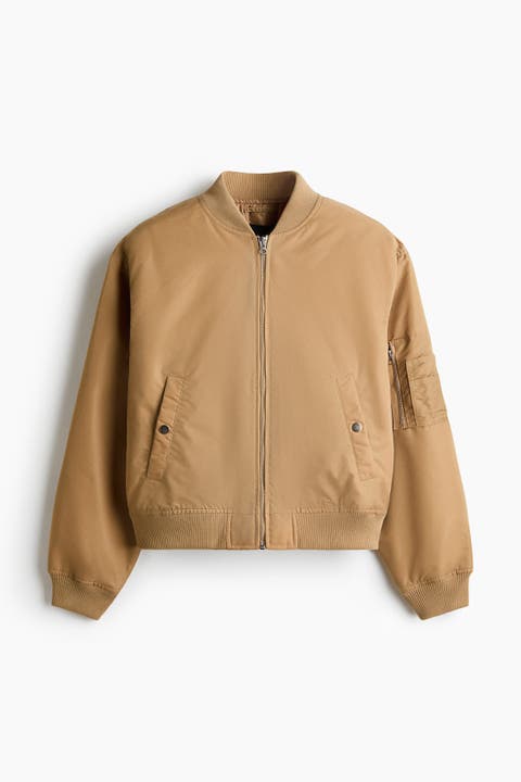 Padded Nylon Bomber Jacket