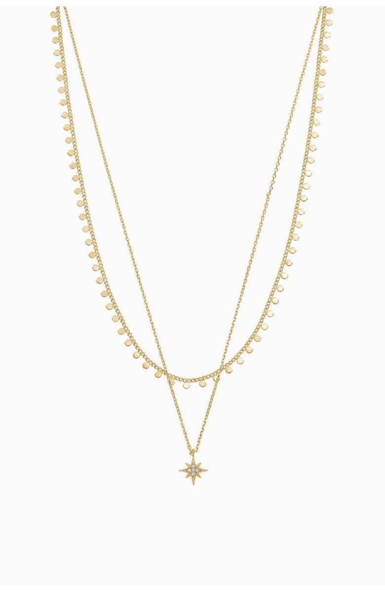 Bearfruit Jewelry 14k Gold Plated North Star Layered Necklace Holiday Gift Idea, Main, color, Gold