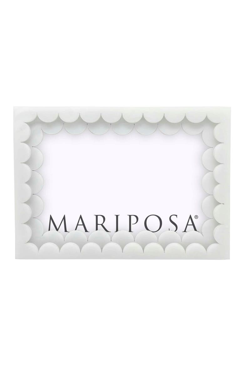 Double Scallop Picture Frame, Main, color, WHITE