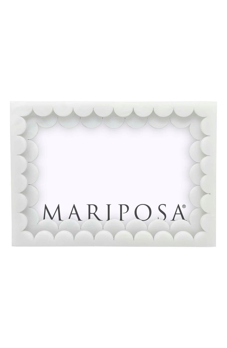 Mariposa Double Scallop Picture Frame, Main, color, White