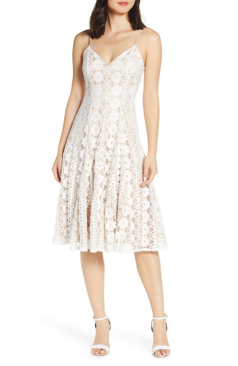 Eliza J Sleeveless Lace Dress, Main, color, 