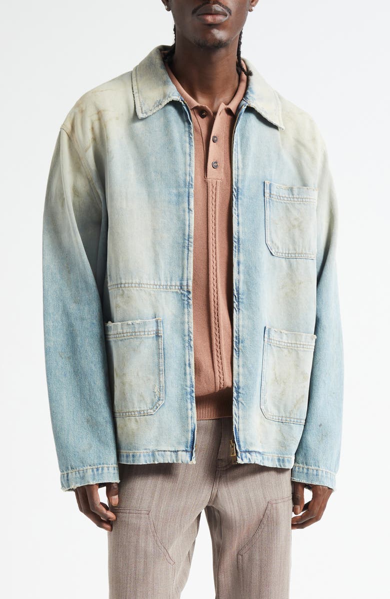 Golden Goose Journey Mackenzie Denim Work Jacket, Main, color, Light Blue