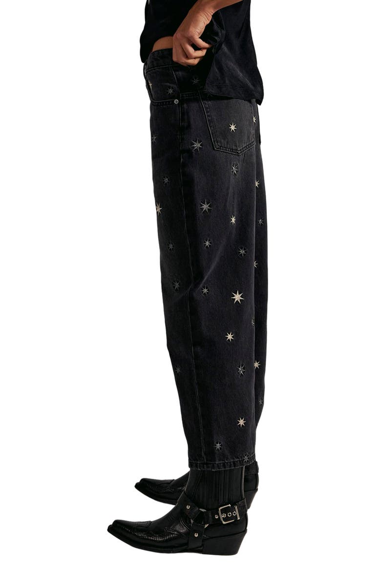 Deep Trance Embroidered Barrel Leg Jeans, Alternate, color, STARRY NIGHT