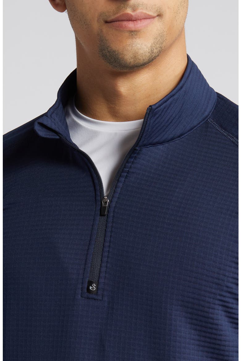 Lukas Quarter Zip Waffle Golf Pullover, Alternate, color, NAVY