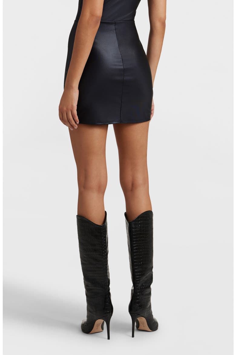 Matte Metallic Micromini Skirt with Shorts, Alternate, color, OXIDE