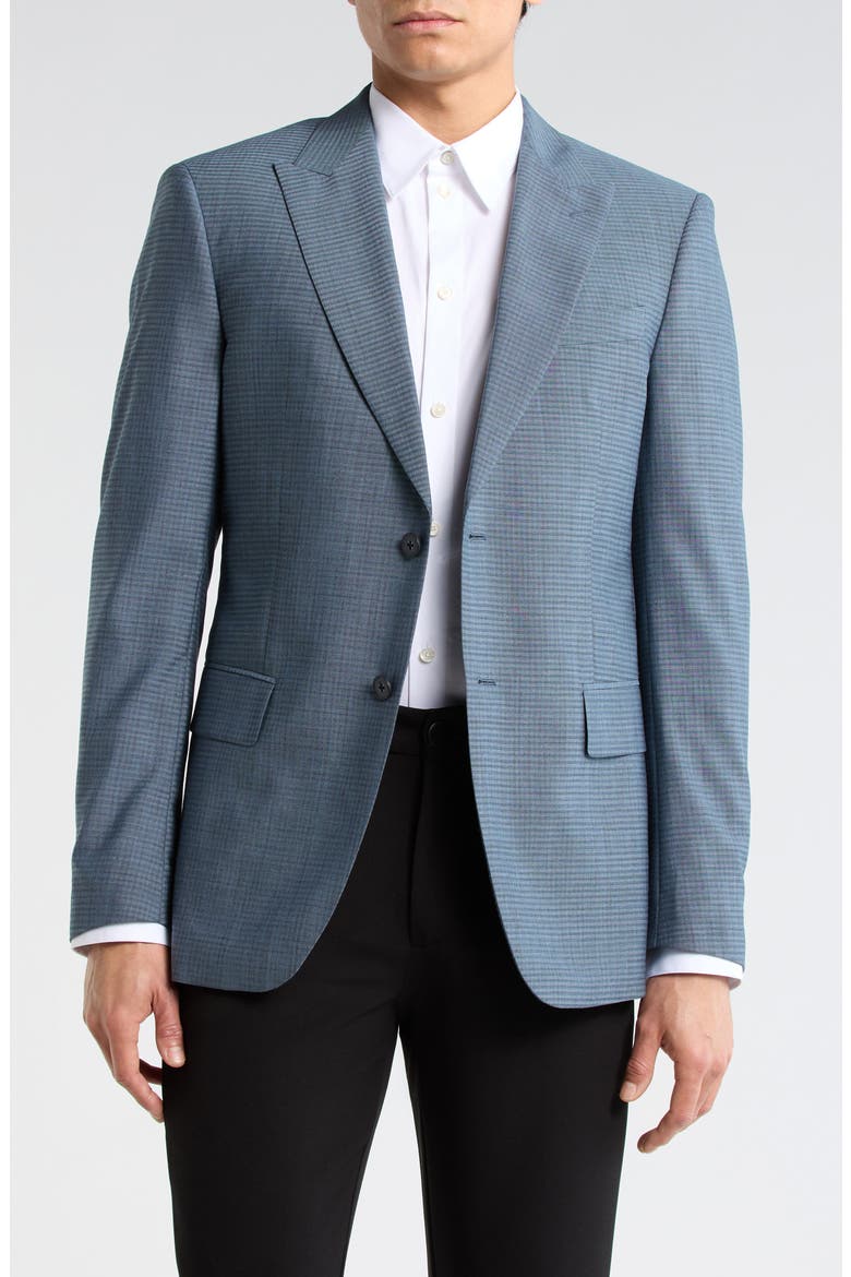 Check Two-Button Sport Coat, Main, color, GREEN