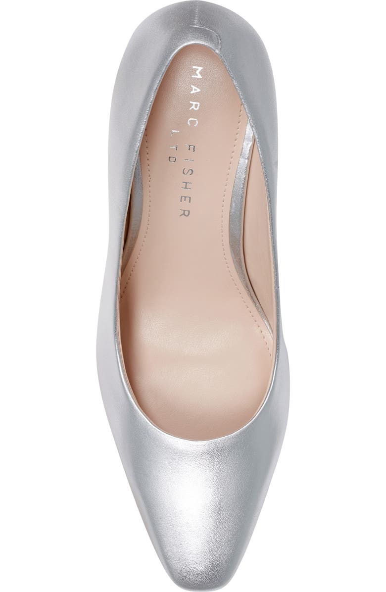 Marc Fisher LTD Yalina Pointed Toe Block Heel Pump, Alternate, color, Sil01