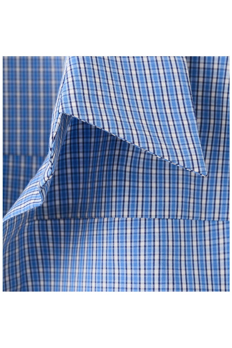 Starring Hailey Bieber Gigi Check Print Crop Cotton Shirt, Alternate, color, BLUE