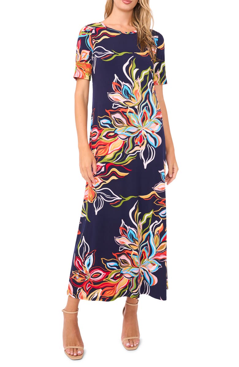 Vince Camuto Print Midi Dress, Main, color,