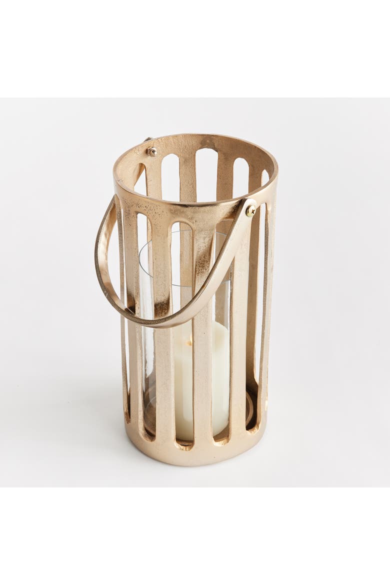 Huxley Hurricane Candle Holder Short, Alternate, color, Gold