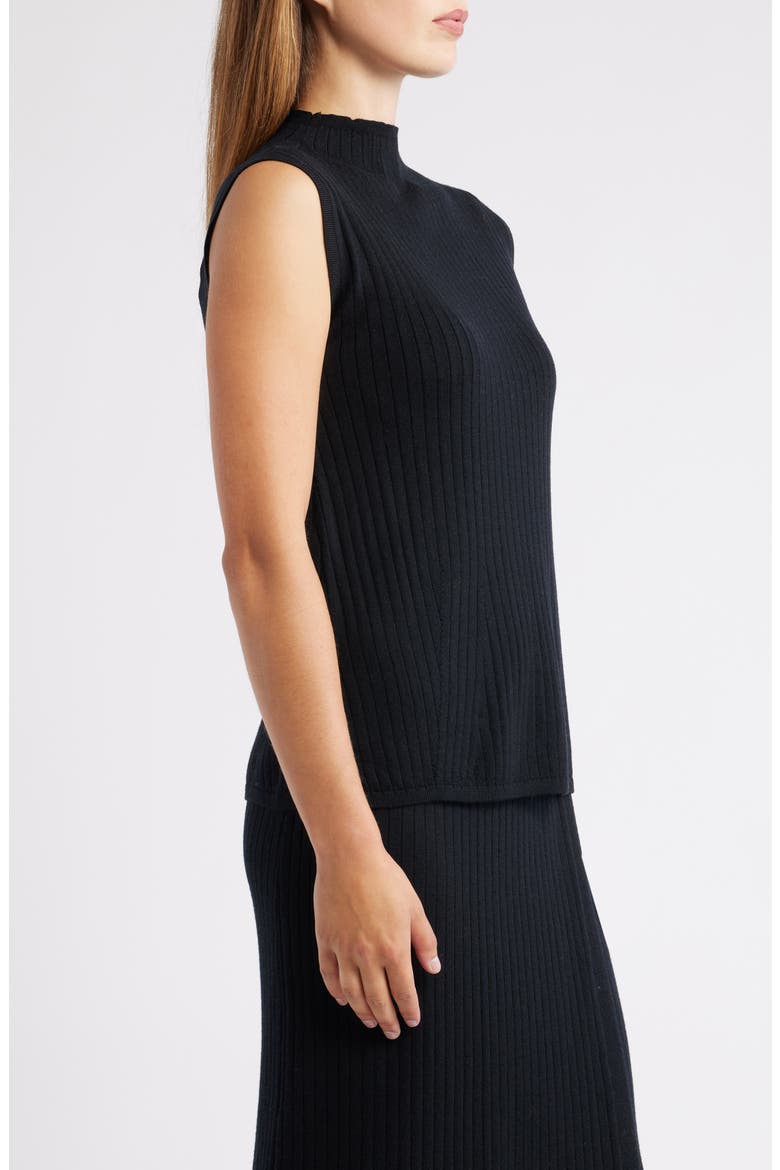 Sleeveless Wool Mock Neck Sweater, Alternate, color, ANNE BLACK