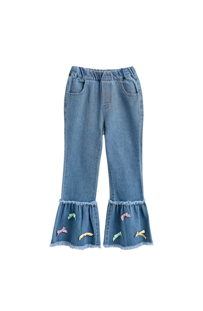 Mimi Tutu Denim Ribbon Flare Pants, Main, color, Blue